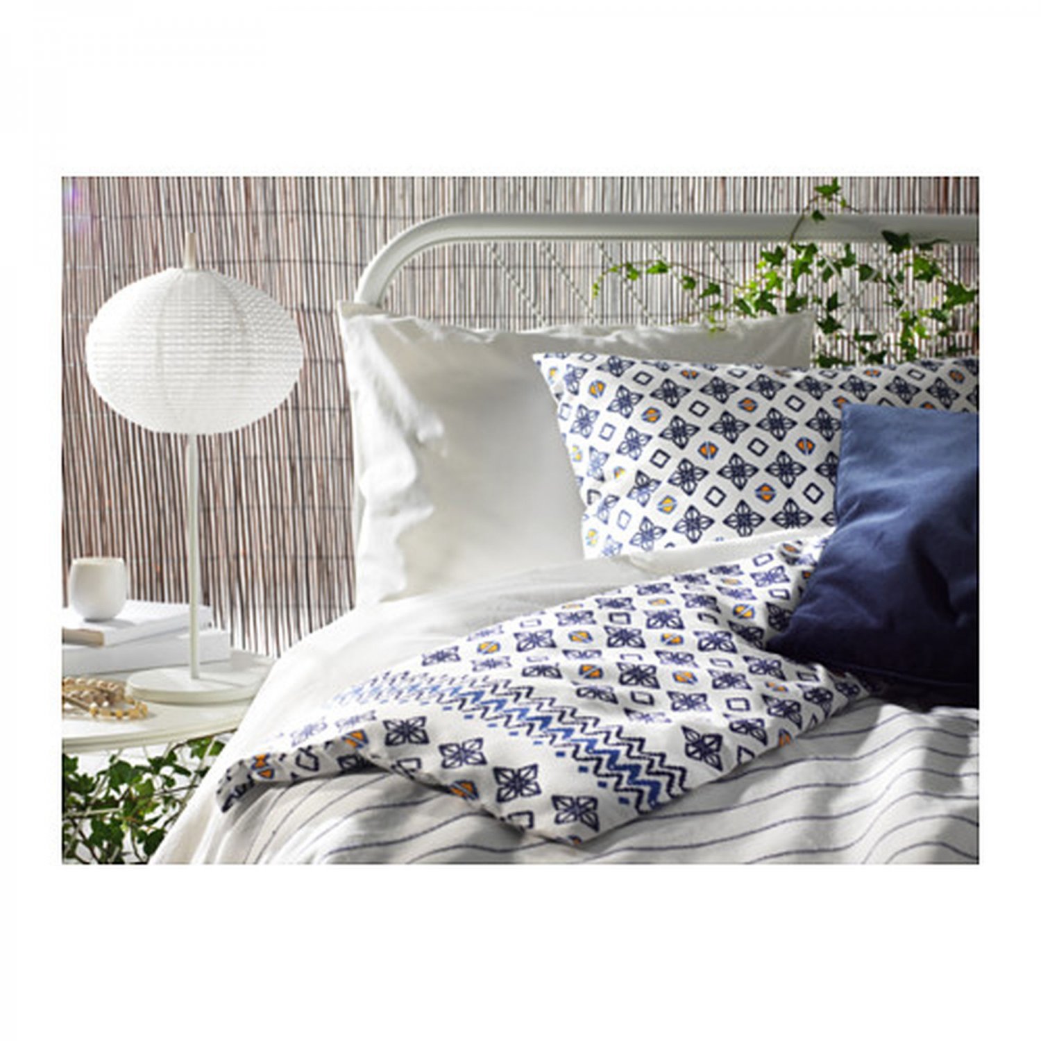 IKEA Sommar 2017 Full QUEEN Duvet COVER Pillowcases Set BLUE Yellow