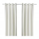 IKEA Merete CURTAINS Drapes 2 Panels BLEACHED WHITE Cotton 98" Grommet Eyelet Top