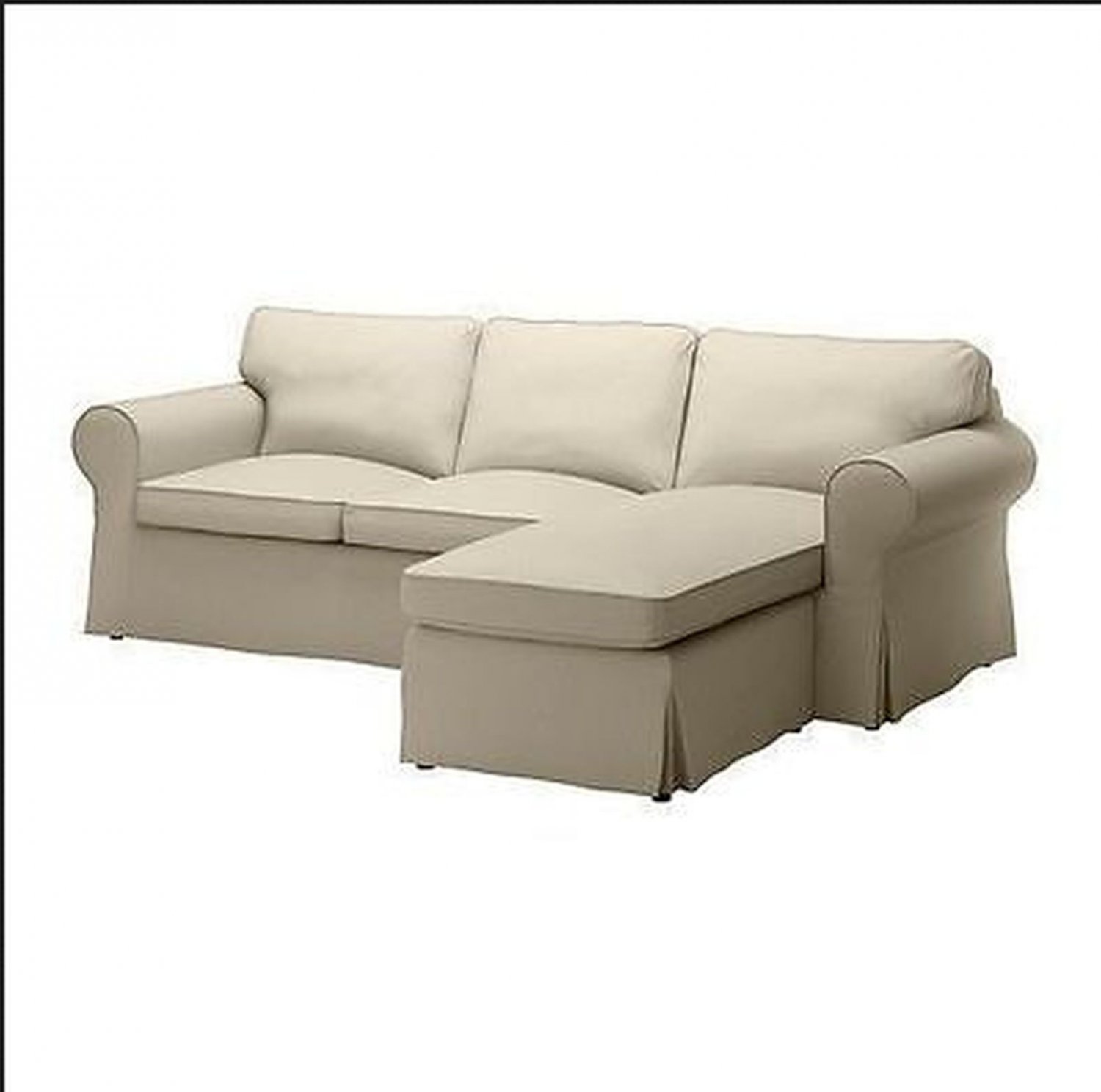 IKEA Ektorp 2 Seat Loveseat sofa with Chaise COVER Slipcover TYGELSJO ...