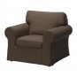IKEA Ektorp Armchair and Footstool COVERS Slipcovers JONSBODA BROWN Chair Ottoman Covers New