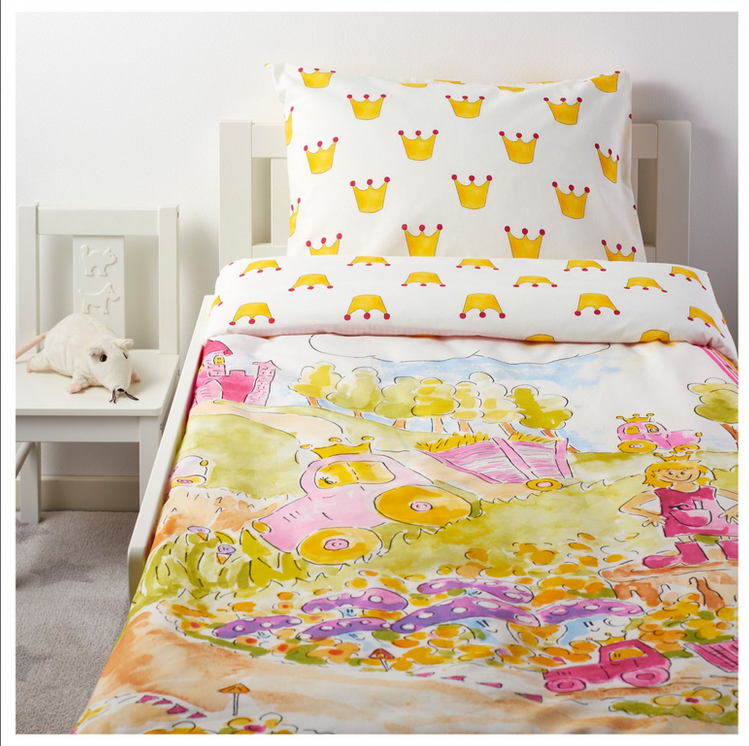 IKEA Naturkar Fairy Tale TWIN DUVET COVER Set PINK Princess Castle ...