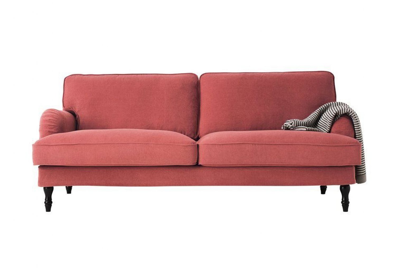 IKEA Stocksund 3 Seat 78" Sofa SLIPCOVER Cover LJUNGEN LIGHT RED Velvet New