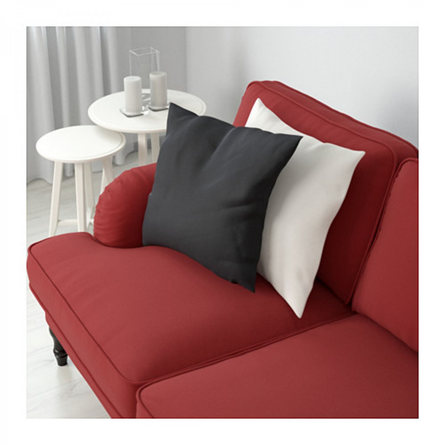 IKEA Stocksund 2 Seat Loveseat Sofa SLIPCOVER Cover LJUNGEN LIGHT RED Velvet 61in New