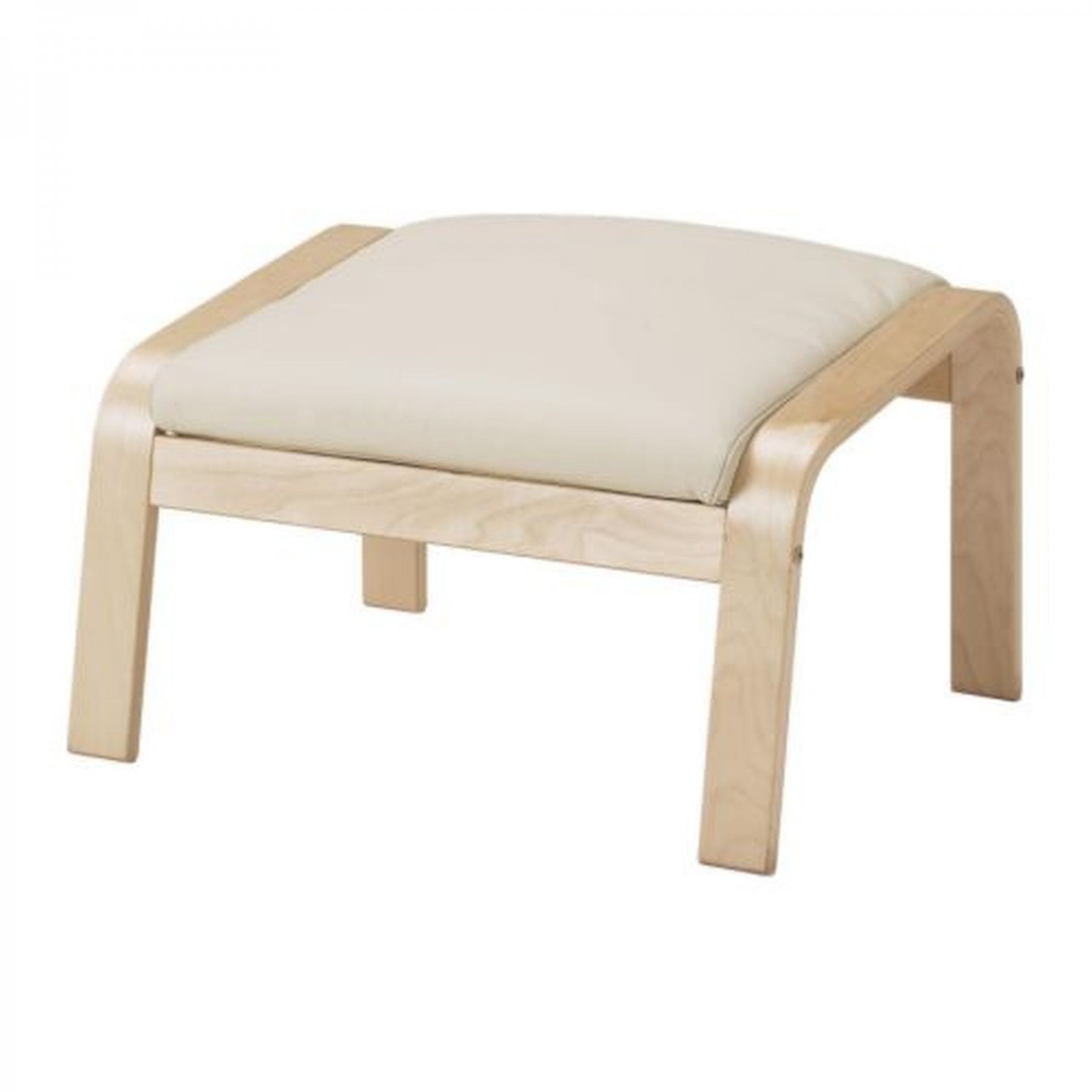 IKEA Poang LEATHER Footstool CUSHION ROBUST GLOSE OFF-WHITE Ottoman