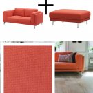 IKEA Nockeby Loveseat and Footstool SLIPCOVERS 2 Seat Sofa Ottoman Covers RISANE ORANGE Linen Blend