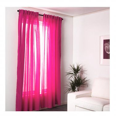 Ikea Vivan Curtains Drapes Cerise Pink 2 Panels 98 Length Bright Rose