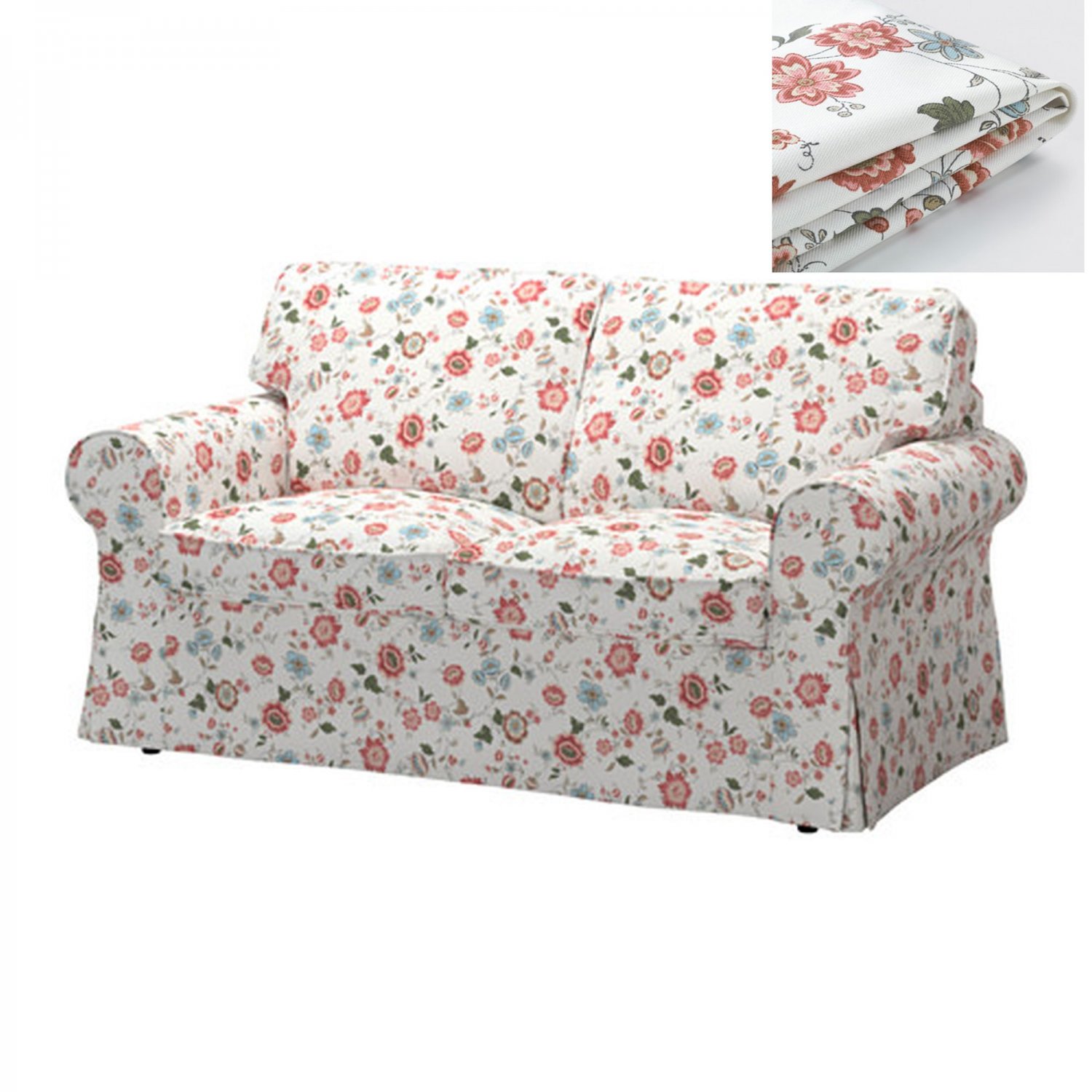 IKEA Ektorp 2 Seat Loveseat Sofa COVER Slipcover VIDESLUND Multi FLORAL