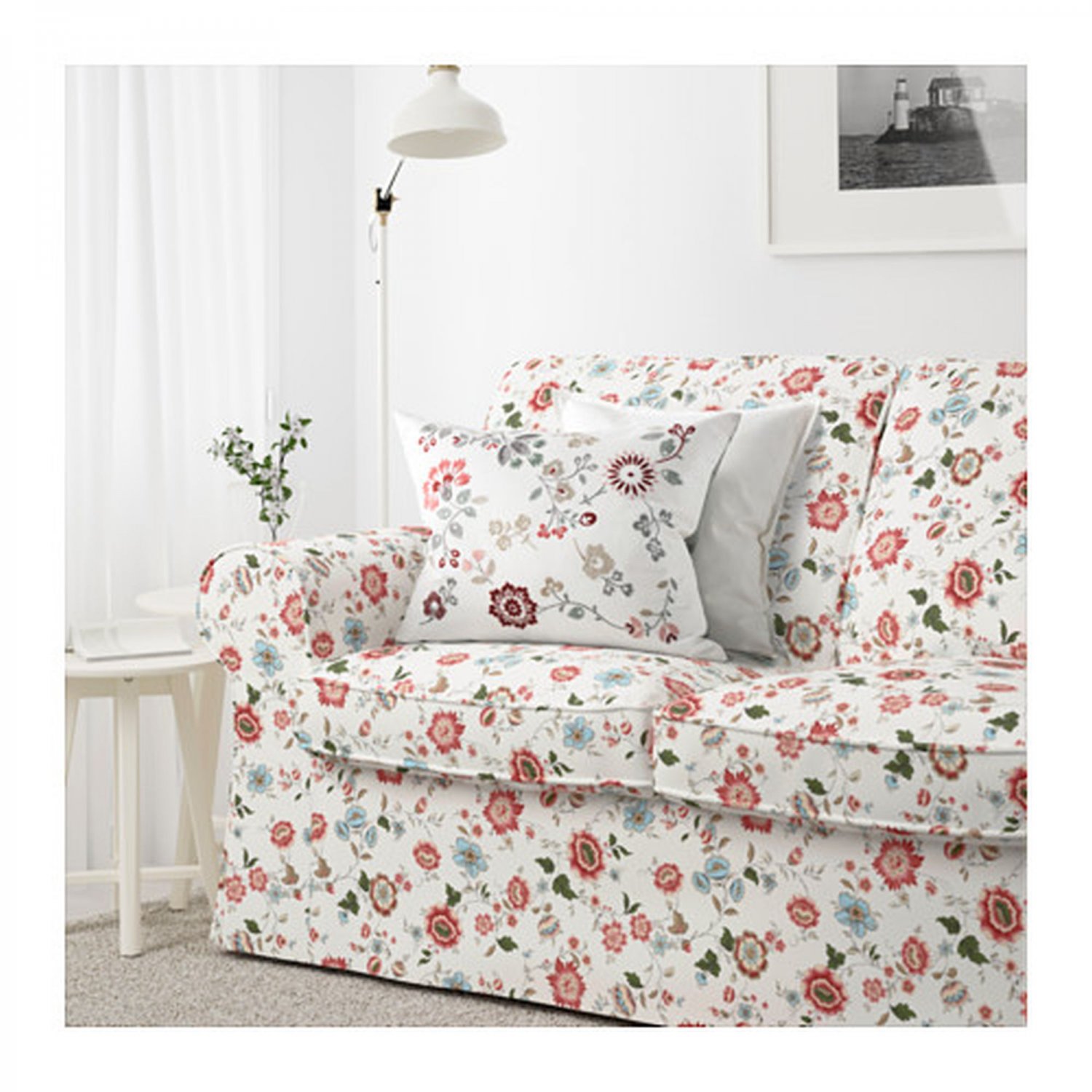 Ikea Ektorp 2 Seat Loveseat Sofa Cover Slipcover Videslund Multi Floral Bezug Housse 