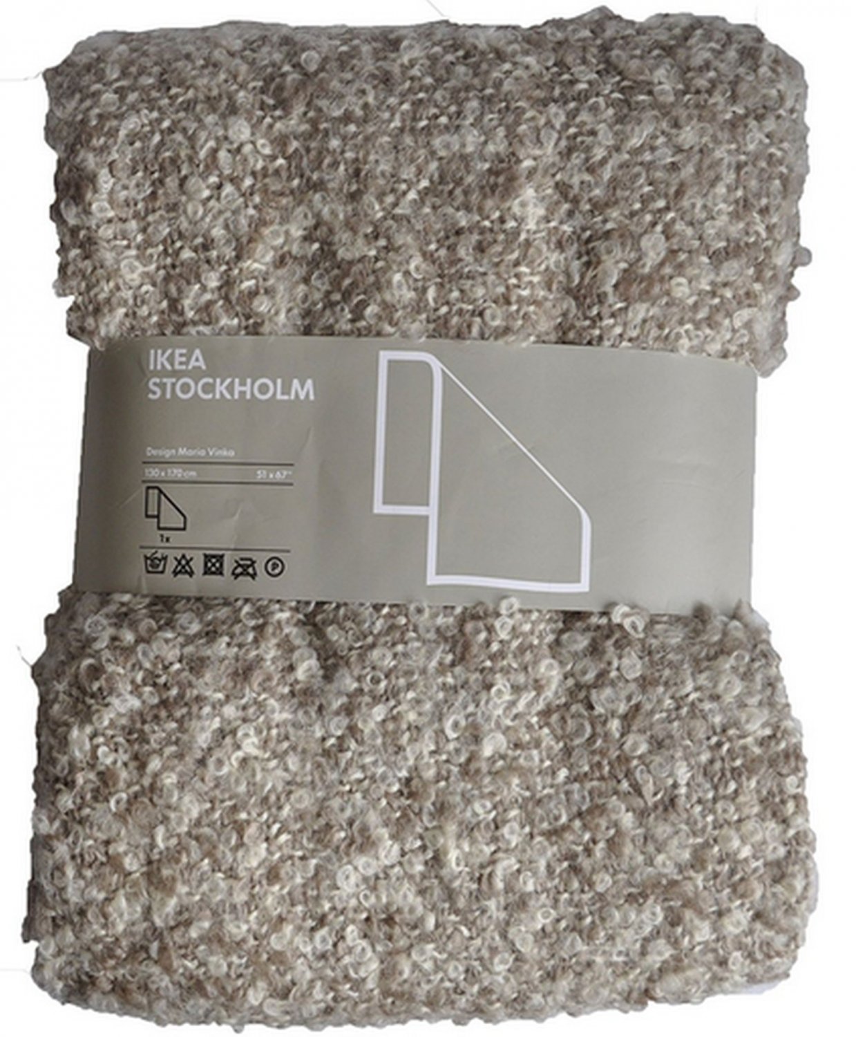 IKEA Stockholm Throw BLANKET Beige Mohair Acrylic Wool Photo PROP ...