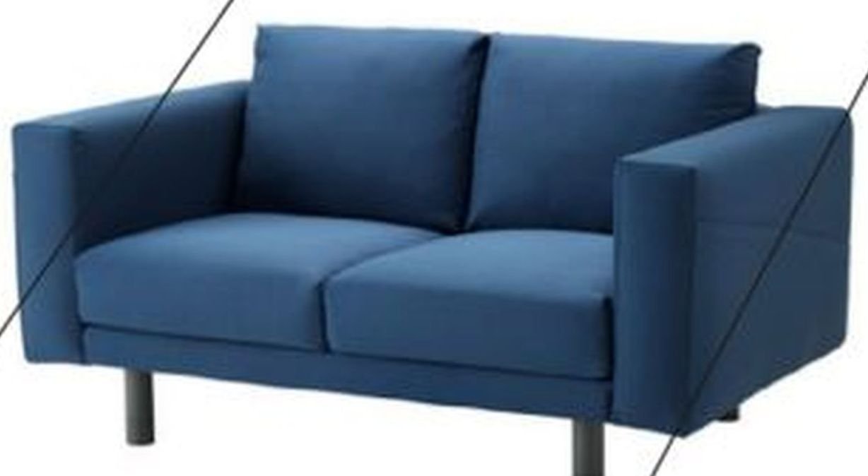 IKEA 2 Seat Loveseat Sofa Section SLIPCOVER Cover EDUM DARK