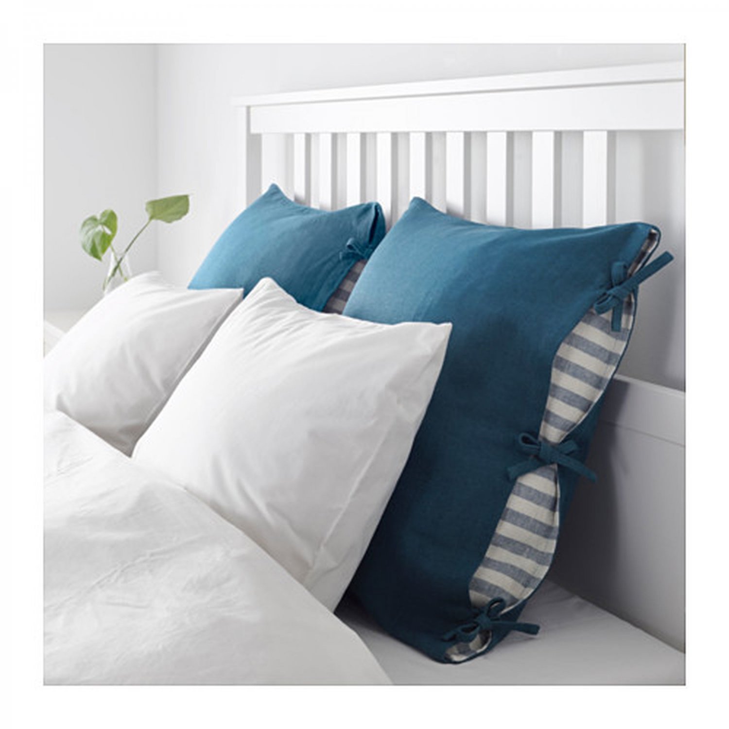 IKEA Ursula CUSHION COVER Pillow Sham RAMIE Dark Green Blue 26" x 26