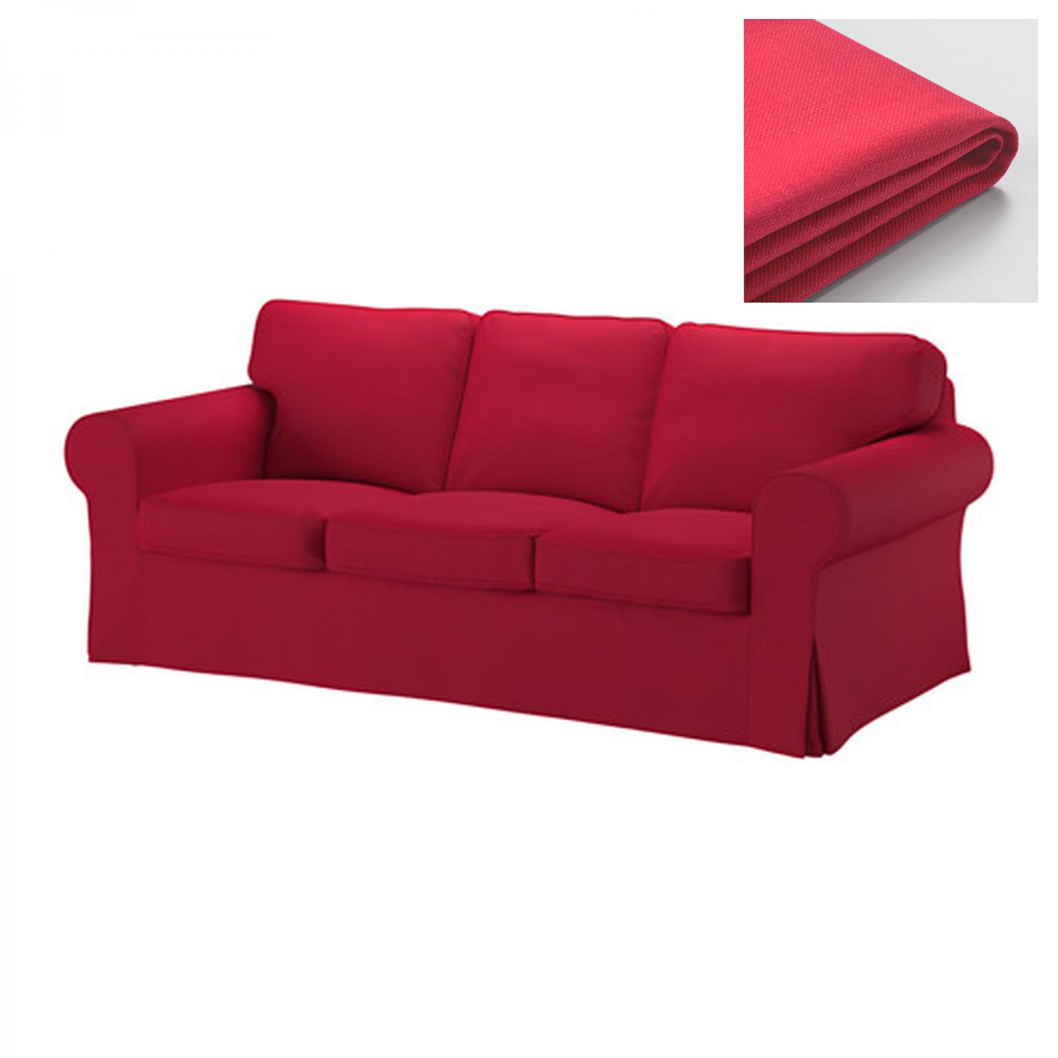 IKEA Ektorp 3 Seat Sofa COVER Slipcover NORDVALLA RED New
