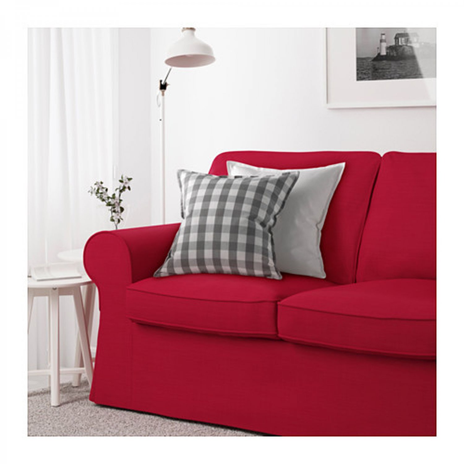 IKEA Ektorp 3 Seat Sofa COVER Slipcover NORDVALLA RED New