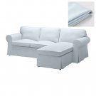 IKEA Ektorp Loveseat sofa w Chaise SLIPCOVER 3-seat sectional sofa COVER Nordvalla Light Blue