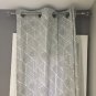 IKEA Nunnerort CURTAINS Drapes 2 Panels Gray White Grommet Eyelet Header 98" NUNNER&Atilde;�RT