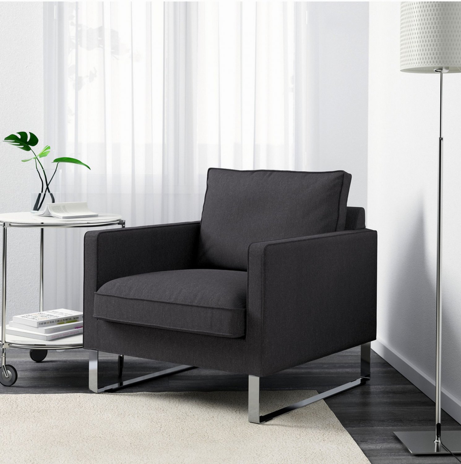 IKEA Mellby Armchair SLIPCOVER Chair Cover DANSBO DARK GRAY Grey New