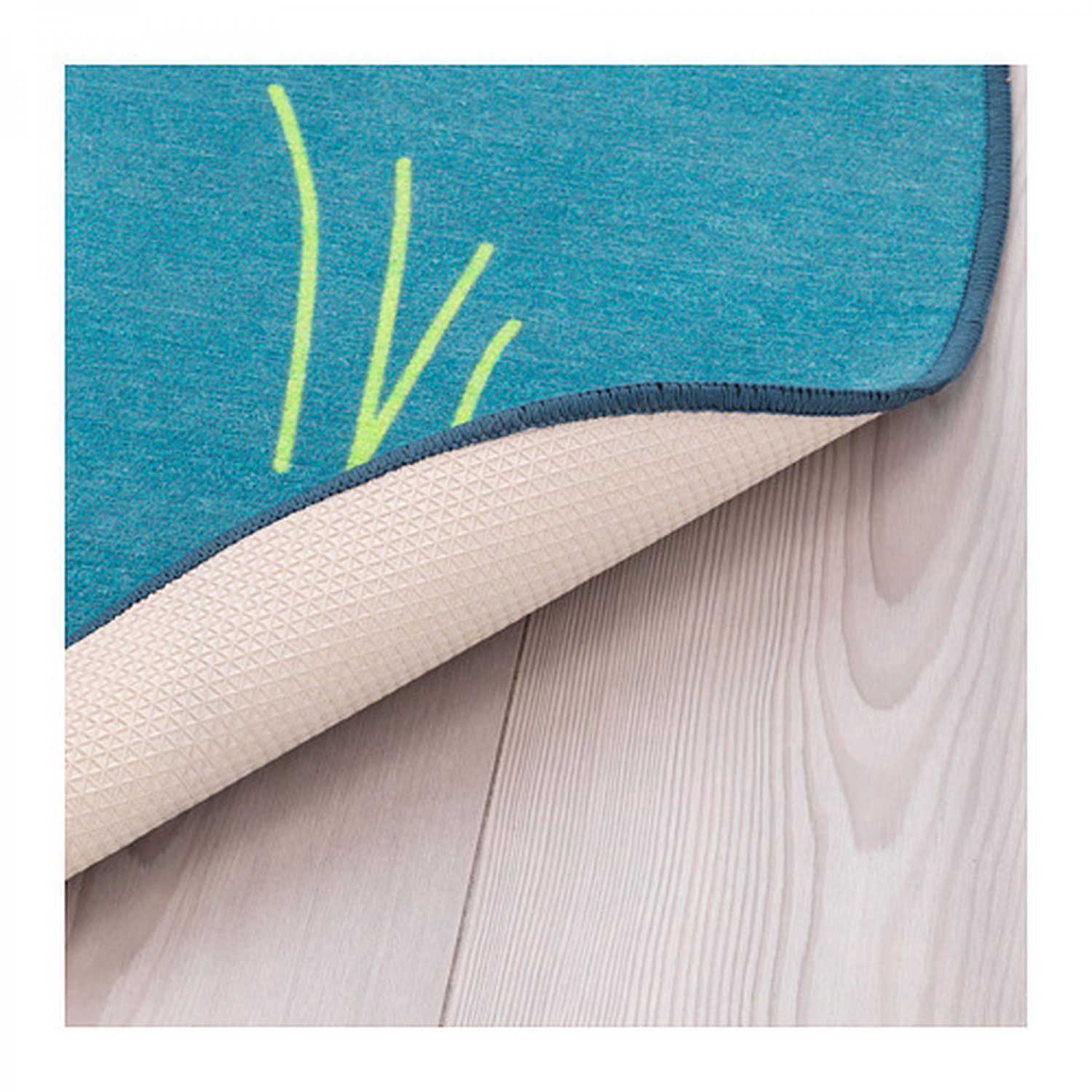 IKEA DJUNGELSKOG Alligator Crocodile Area RUG Throw Play Mat Bird BLUE