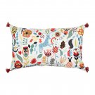 IKEA Rodarv Pillow Cushion FLORAL Botanical Embroidered Lumbar RÖDARV
