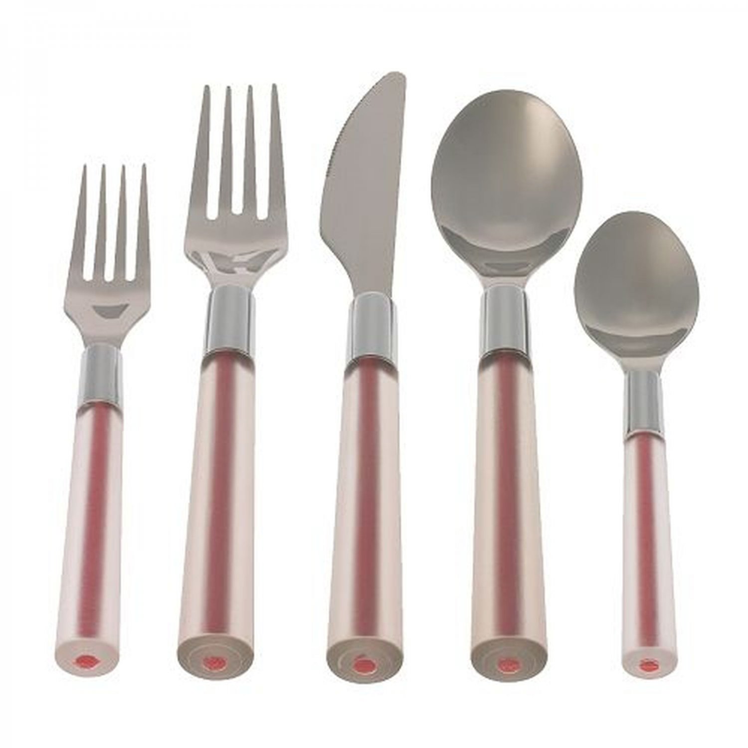 IKEA Skymta Red Clear Kitchen Flatware Cutlery Set Acrylic with Red