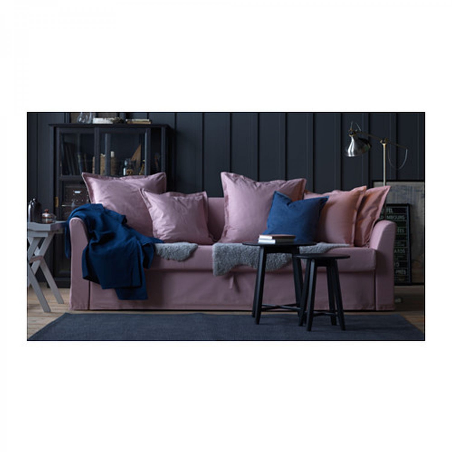 IKEA Holmsund 3 Seat Sofa Bed SLIPCOVER Ransta Light Pink Sleeper Cover