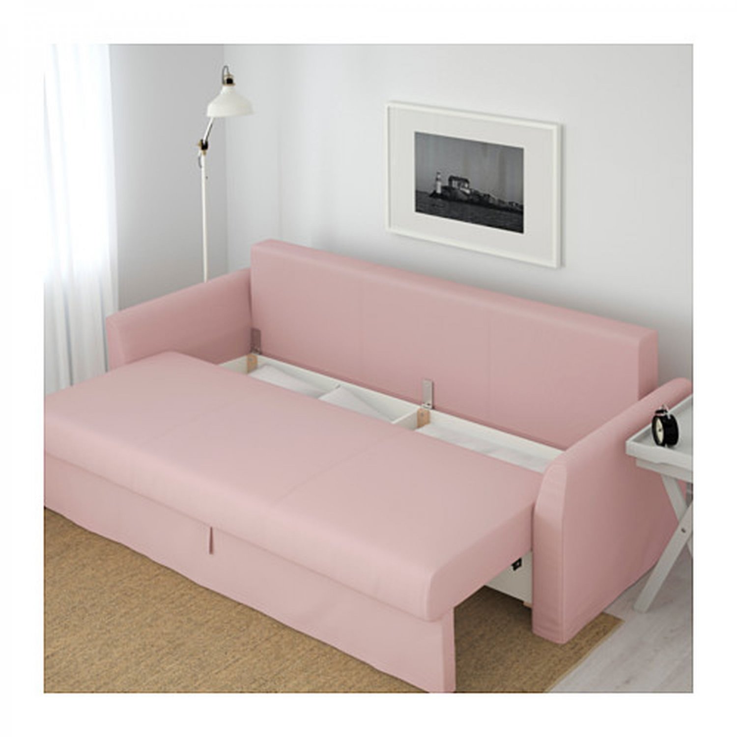 IKEA Holmsund 3 Seat Sofa Bed SLIPCOVER Ransta Light Pink Sleeper Cover