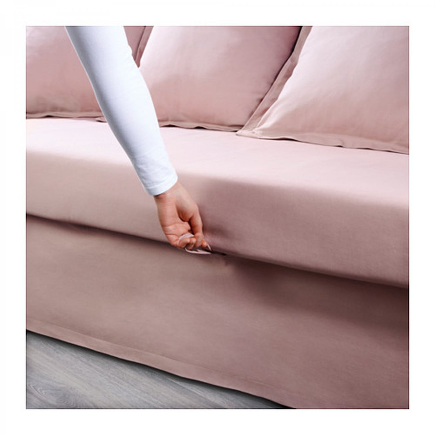 IKEA Holmsund 3 Seat Sofa Bed SLIPCOVER Ransta Light Pink Sleeper Cover