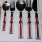 IKEA Skymta Red Clear Kitchen Flatware Cutlery Set RARE HTF