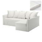 IKEA Holmsund Corner Sofa Bed SLIPCOVER Cover RANSTA WHITE Cotton