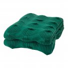 IKEA PS 2017 Throw BLANKET Afghan Green Photo PROP Textural Stretchable Structured Knitting vagmalla