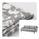 IKEA Stocksund 3 Seat Sofa SLIPCOVER Cover HOVSTEN Gray White Floral Watercolour Effect Grey