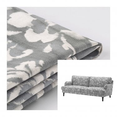 Lederen det tvivler jeg på Mægtig IKEA Stocksund 3 Seat Sofa SLIPCOVER Cover HOVSTEN Gray White Floral  Watercolour Effect Grey 78in