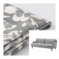 IKEA Stocksund 3 Seat Sofa SLIPCOVER Cover HOVSTEN Gray White Floral Watercolour Effect Grey 78in