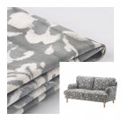 IKEA Stocksund 2 Seat Sofa SLIPCOVER Loveseat Cover HOVSTEN Gray Floral Watercolour Effect Grey