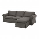 IKEA EKTORP Loveseat sofa w Chaise SLIPCOVER 3-seat sectional sofa COVER Nordvalla Gray grey