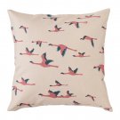 IKEA MAJBRITT Pillow COVER Sham Cushion Cvr Pink Flamingo Birds in Flight  20"x20" Beige MCM