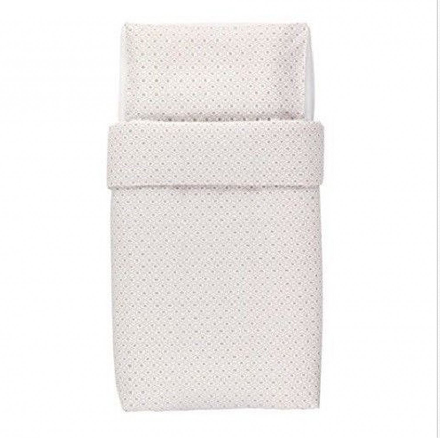 IKEA Hjartevan CRIB Duvet COVER Pillowcase SET Beige White Greige