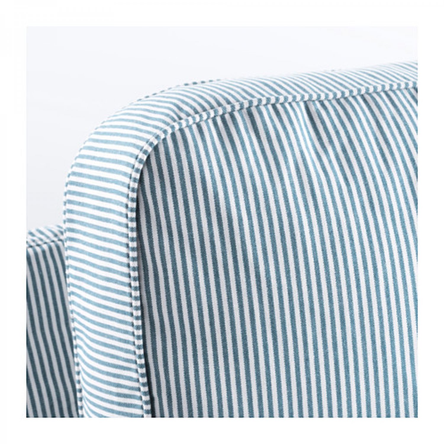 IKEA Stocksund 3.5 Seat Sofa SLIPCOVER Cover REMVALLEN Blue White