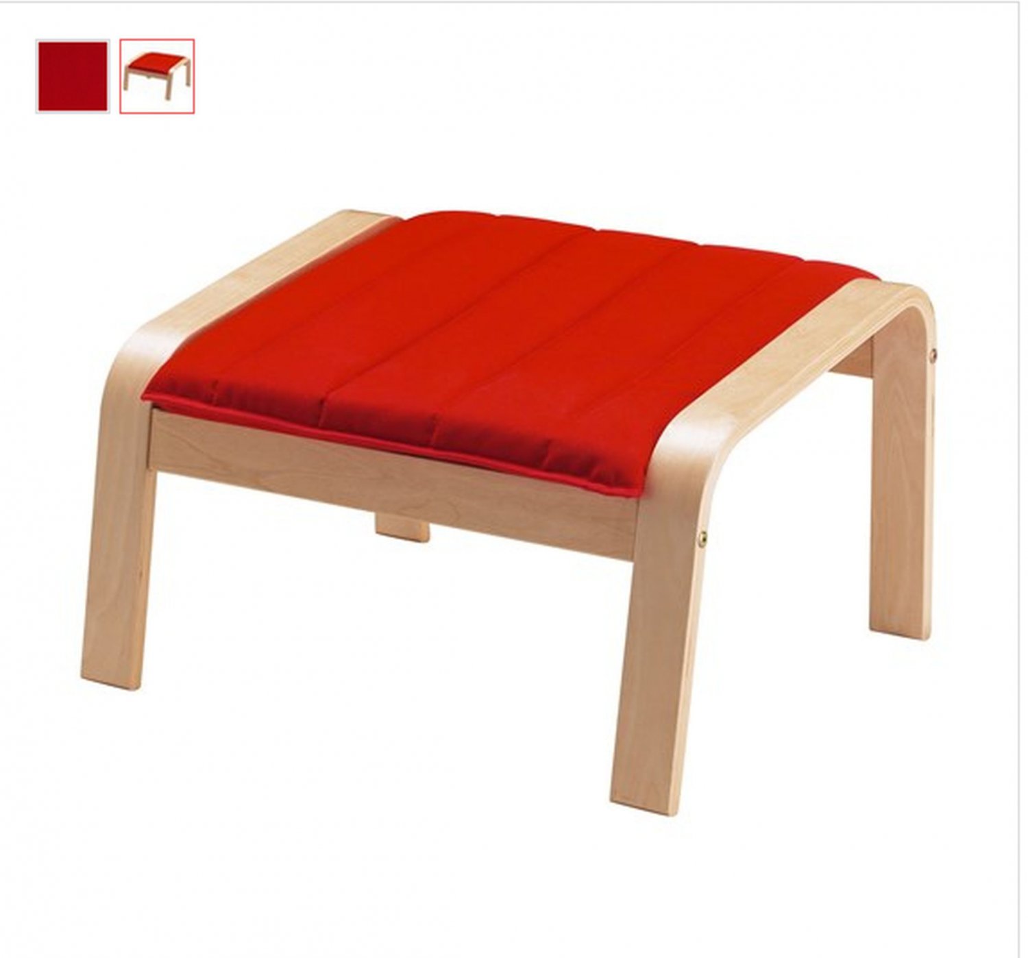 IKEA Poang POÄNG Footstool CUSHION RANSTA RED Ottoman Cover New