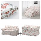 IKEA Ektorp 2 Seat Loveseat Sofa and Footstool COVERS Slipcovers VIDESLUND Multi FLORAL