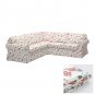 IKEA Ektorp 2+2 Corner Sofa and Footstool COVERS Slipcovers VIDESLUND MULTI Floral 4 Seat Sectional
