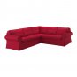 IKEA Ektorp 2+2 Corner Sofa and Footstool Slipcovers NORDVALLA RED 4 Seat Sectional Ottoman Covers
