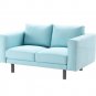 IKEA Norsborg 2 Seat Loveseat Sofa SLIPCOVER Cover EDUM LIGHT BLUE includes armrest covers