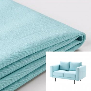 IKEA Norsborg 2 Seat Loveseat Sofa SLIPCOVER Cover EDUM LIGHT BLUE includes armrest covers