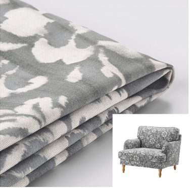 IKEA Stocksund Chair SLIPCOVER Armchair Cover HOVSTEN Gray Floral Blurred Watercolor Effect