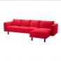 IKEA Norsborg 3 Seat Sofa w Chaise SLIPCOVER Cover FINNSTA RED 4 Seat Sectional COVER