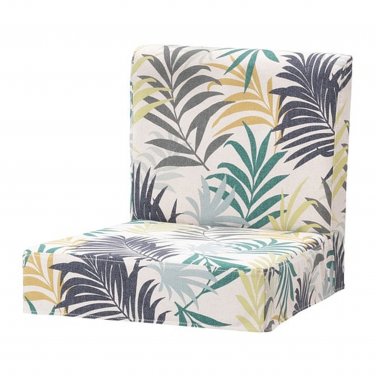 IKEA Henriksdal Gillhov Bar Stool SLIPCOVER Barstool COVER 19" 48cm FERNS Green Gold Tropical