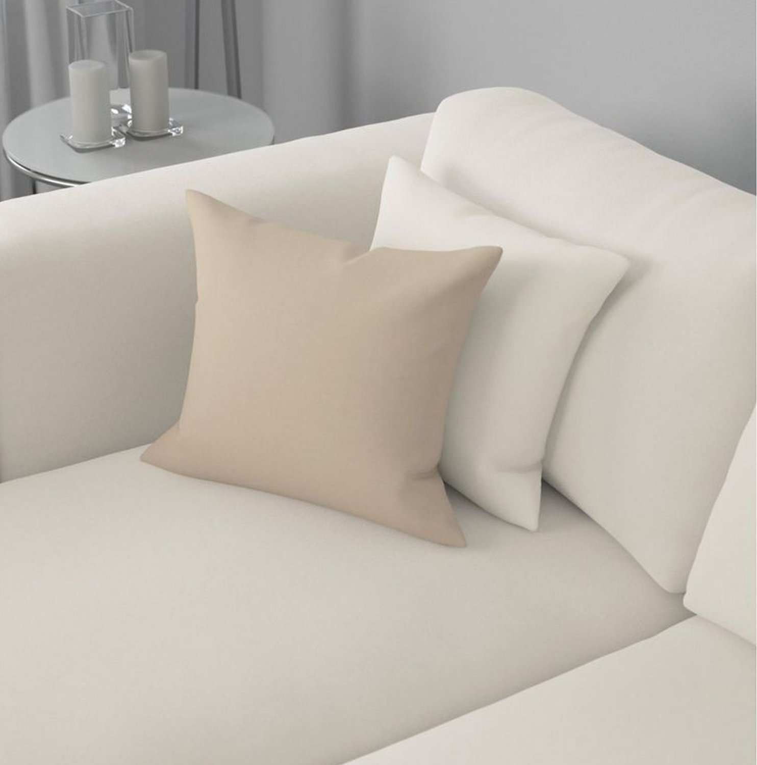 IKEA Nockeby SLIPCOVER Loveseat w Chaise Left COVER Tallmyra Light Beige