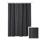 IKEA SAXÄLVEN Fabric SHOWER Curtain ANTHRACITE Dark Gray Tone on Tone Grey Black Saxalven