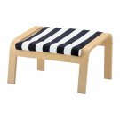 IKEA Poang POÄNG Footstool CUSHION Stenli Black White Striped Ottoman Cover