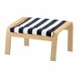 IKEA Poang POÃ�NG Footstool CUSHION Stenli Black White Striped Ottoman Cover